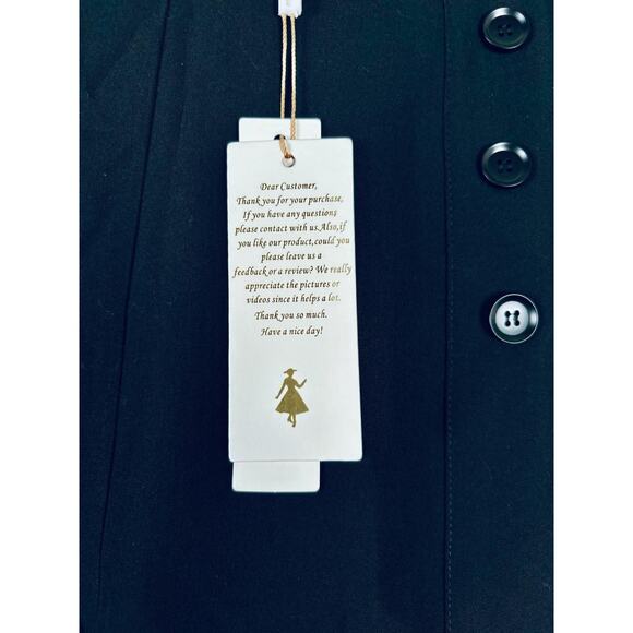 Belle Poque Womens High Waisted Wide Leg Pant Sz L Sailor Front Buttons Corpcore - Picture 7 of 8